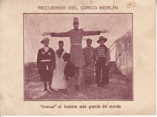 Ephemera Tarjeta De Circo Berlin Recuerdo Con Gigante Uranos