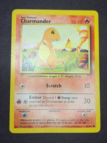 Pokemon Charmander 46/102 Original Base Set Nintendo 1999