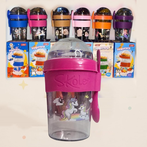 Vasos Yogurteros Y Cerealero Para Chicos Con Diseños Unicórnio