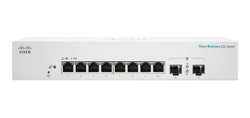 Imagen 2 de 4 de Switch Cisco Cbs220 8puertos Giga + Sfp 2x1gb Rack Cbs220-8t