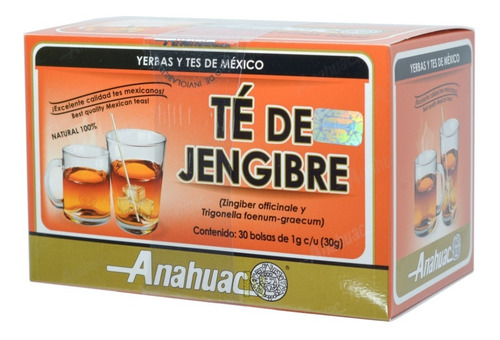 Té Anahuac jengibre en sobres 30 g 30 u