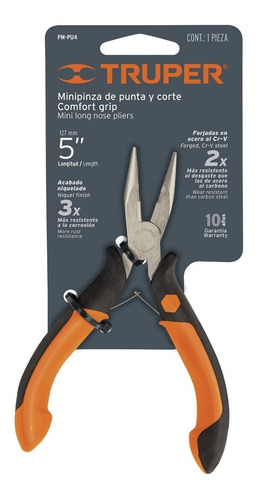 Pinza De Punta Y Corte 5 Pulgadas Truper 17366