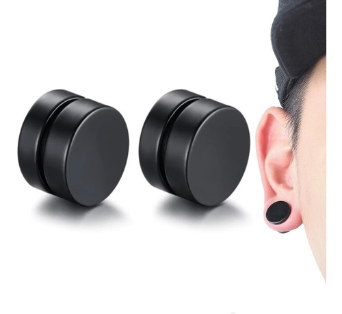 Set 3 Par De Acero Imán Expansor Piercing Falso Acero Unisex