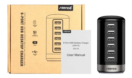 Imagen 7 de 7 de Multi Cargador Usb Seenda 6 Puertos De Escritorio Inteligent
