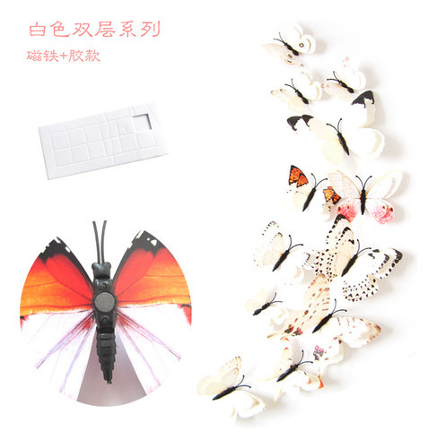 108 Pegatinas De Mariposas 3d Para Decoración De Pared Color Blanco