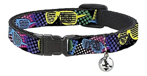 Cat Collar Breakaway Eighties Shades Black Neon 8 To 12 Inch