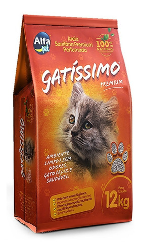 Areia Higiênica Gatíssimo Premium  12kg