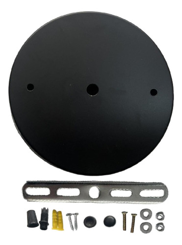 Placa De Techo De Lámpara Del Kit De Dosel Dia Negra 20cm