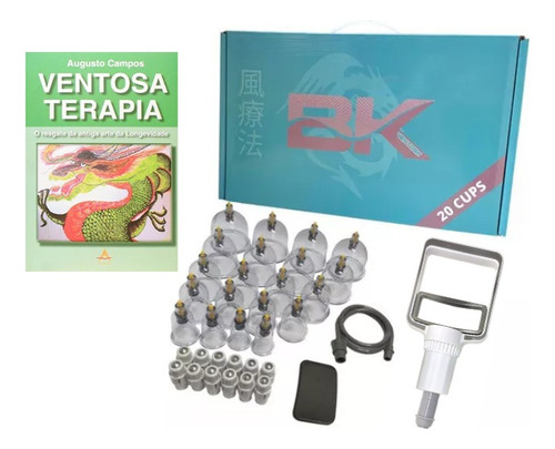 Kit Ventosa Bk Com 20 Copos C/ Livro Ventosaterapia