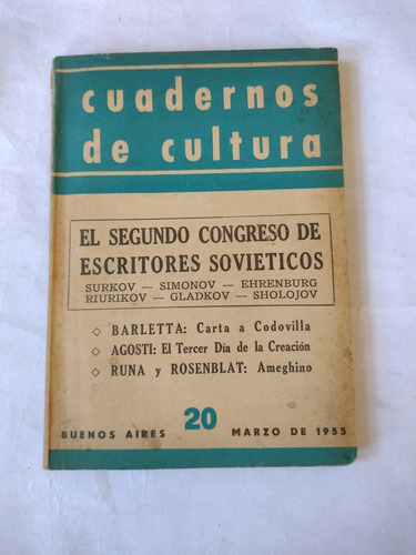 Cuadernos De Cultura Buenos Aires 20 De Marzo De 1955