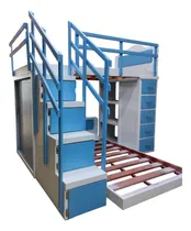 Comprar Litera Individual Con Cajonera Y Ropero Y Escalera Tipo Cubo