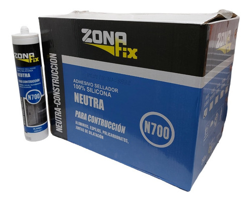 12 Selladores De Silicona Neutra Negra Blanca Transpa Zaff