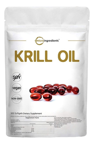 Aceite De Krill 500mg , 300 Capsulasmade In Usa