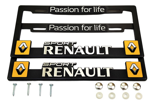 Porta Placas Camioneta Auto Renault Cubre Pijas Kit Marcos 