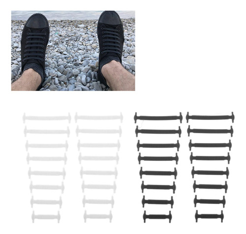 32 Piezas De Cordones De Silicona Elásticos Sin Cordones