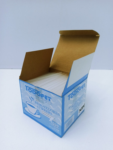 Imagen 3 de 3 de Bulto 18x1000 Pitillos Removedor Cafe 11cm Todopet 1124 Xavi