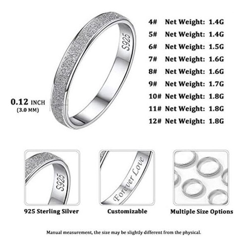 Chicsilver 3 Mm 925 Anillos De Plata Esterlina Anillos De Co