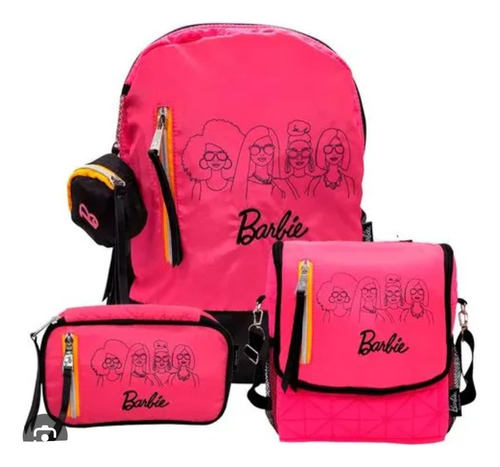 Pack Mochila Barbie Fucsia Teen Oficio Lonchera Y Cartuchera