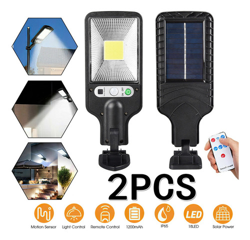 2 X Lámpara Led Solar Luminaria Suburbana Alumbrado Público