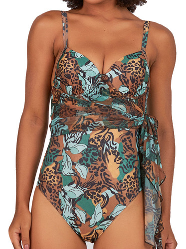 Maio Saida Com Bojo Estampado Plus Size Banho De Mar