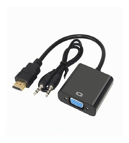 Convertidor Audio & Video Hdmi A Vga + Cable Auxiliar 3.5 Mm
