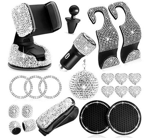 Maimeimi Bling Car Accesorios Set, 22 Piezas Bling Zzw3j