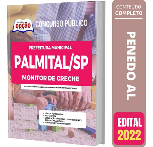 Apostila Concurso Palmital Sp - Monitor De Creche