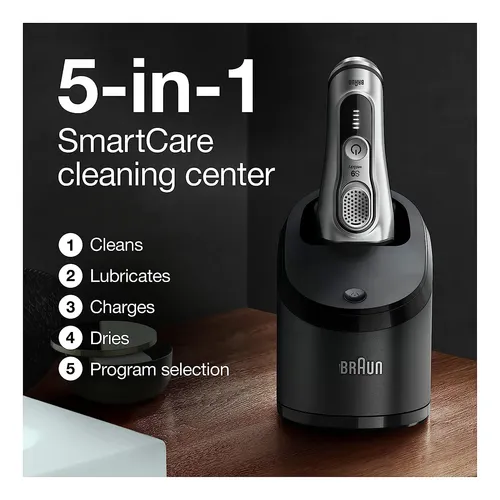 Braun Razor 9390cc Waterproof Seco Mojado Barba Cortar Plata