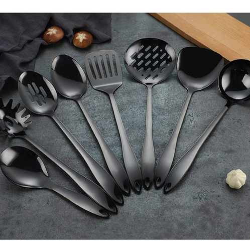 Juego De Utensilios De Cocina Acero Inoxidable 8 Piezas Negr