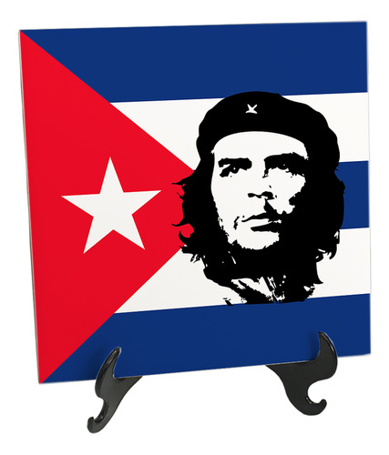 Quadro De Azulejo Bandeira Cuba Che Guevara Orgulho