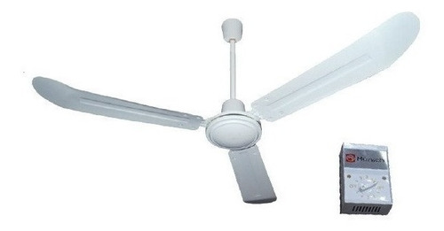 Ventilador de techo Munich VEN-56 blanco con 3 aspas, 56" de diámetro