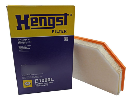 Filtro De Ar Hengst E1000l Volvo S60, S80 - Cód.9682