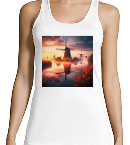 Musculosa Mujer Molinos De Viento Kinderdijk Holanda M3