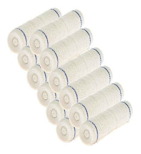 Faixa De Atadura De Crepom Curativo Algodão Com 12 Rolos