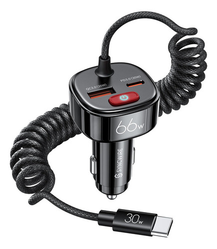 Syncwire Cargador De Coche Usb C Con [prevención De Fugas De