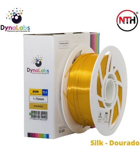 Imagem 1 de 6 de Pla Silk Dynalabs Dourado P/ Impressora 3d - 1 Kg