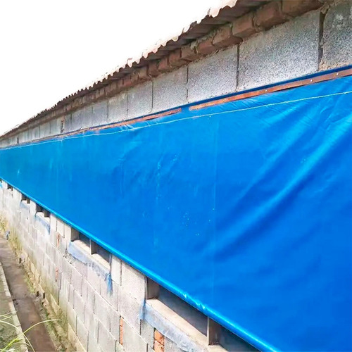 Lona Cortina Aviário Azul Com Bainha 2,6x100 Mts