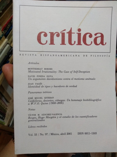 Critica Revista Vol 33 No 97 Año 2001