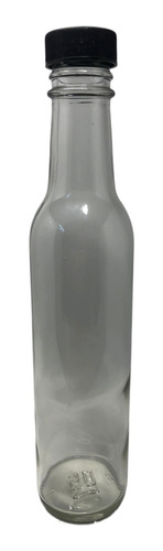 Botella Tequilera Redonda De Vidrio 250 Ml - 24 Pzs