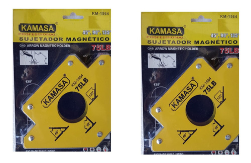 Pack 2 Escuadra Magnetica Soldar 75 Lbs Kamasa