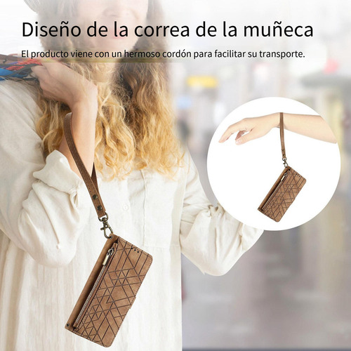 Funda Para Samsung Galaxy A05/a05s/a12 5g, Pulsera De Piel Con Cremallera, A Prueba De Golpes, Funda Protectora