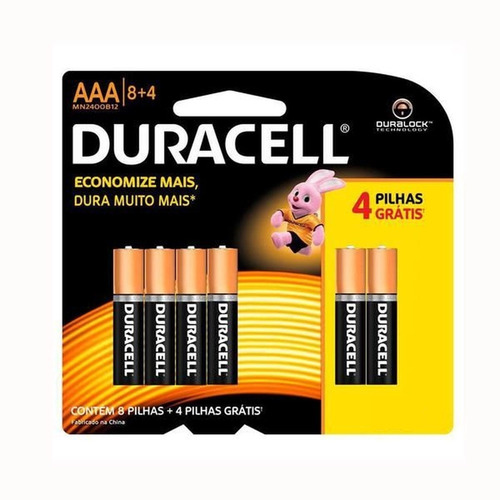 Imagem 4 de 7 de Pilha Aaa Duracell 64 Unidades Alcalina Cartelas C/16
