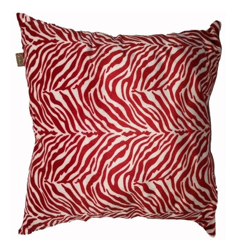 Cojín Deco Animal Print Cebra Rojo 50x50cm 