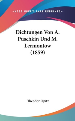 Libro Dichtungen Von A. Puschkin Und M. Lermontow (1859) ...