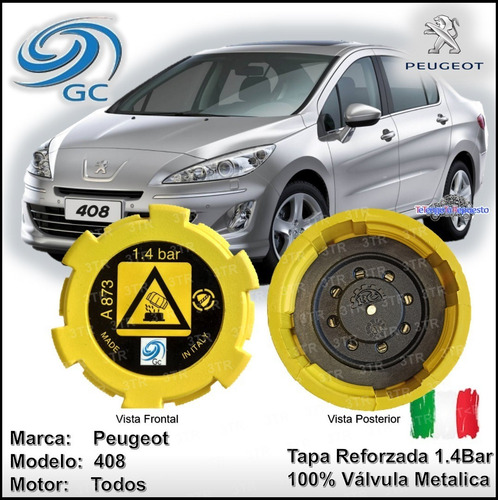Tapa Deposito Radiador Peugeot 408 Reforzada 1.40 Bar Italy