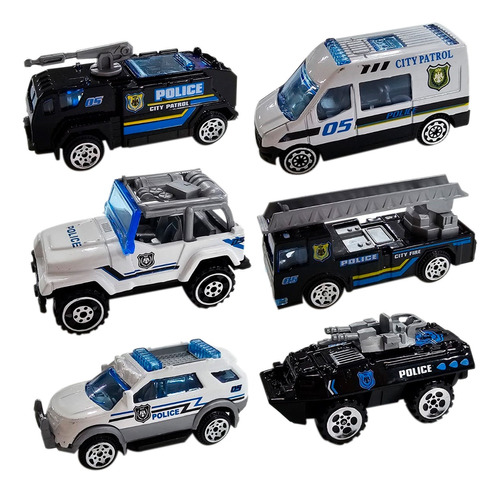 Set X6 Carro Metálico Colección Policía Militar Construcción