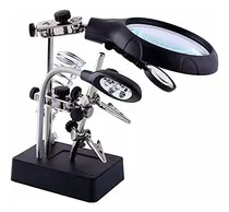 Comprar Lupa De Mesa Trabajos Manuales  Soporte Luz Led Punto Pastor