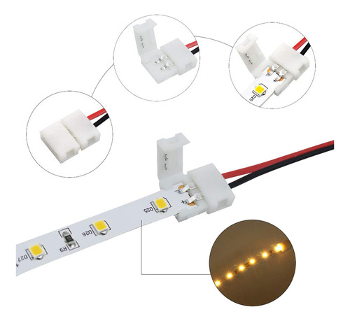 Zz 50 Conectores De Cinta Led De 2 Pines, Accesorios De 8