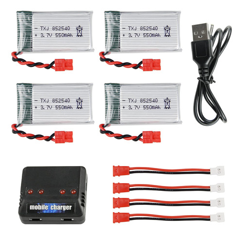 Cheerwing 4pcs 3.7v 550mah Batería Y 4-en-1 Cargador Para .