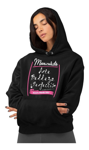 Sudadera Negra Manicurista Belleza De Mujer Cleen Alexer